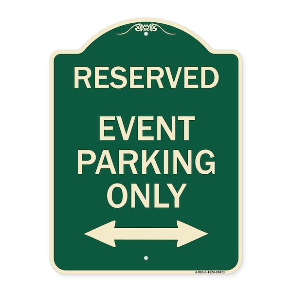 Signmission Event Parking W/ Bidirectional Arrow Heavy-Gauge Aluminum Sign, 24" x 18", G-1824-24073 A-DES-G-1824-24073 - main